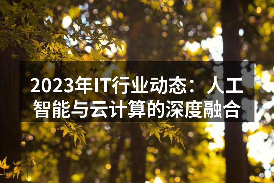 2023年IT行业动态：人工智能与云计算